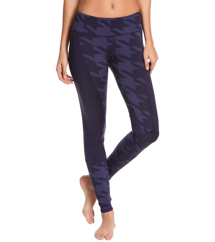 Alo Yoga Accelerate Yoga Leggings Rich Navy Houndstooth/Rich Navy Glossy / XXS
