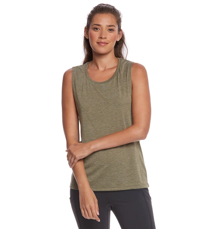 Bella + Canvas Flowy Scoop Workout Muscle Tee Heather Olive / XL