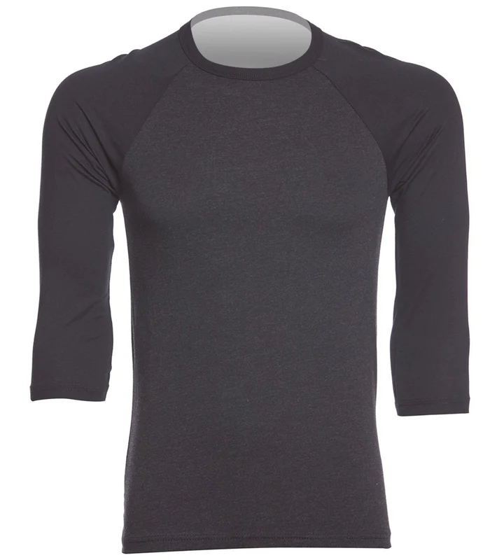 Bella + Canvas Men's 3/4 Sleeve Baseball Tee Black Heather/Black / XS