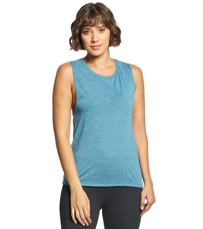 Bella + Canvas Flowy Scoop Workout Muscle Tee Heather Deep Teal / XXL