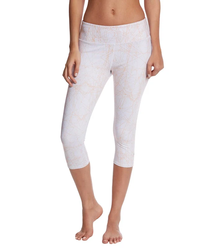 Alo Yoga Printed Airbrush Yoga Capris Sherbet Data / XXS