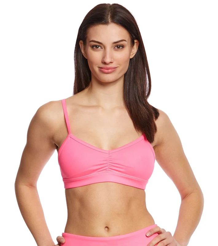 Alo Yoga Glow Yoga Sports Bra Hot Pink Glossy / S