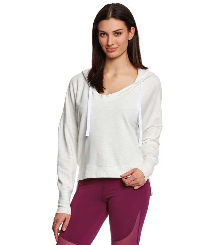 Alo Yoga Fluid Yoga Long Sleeve Hoodie White Heather / L