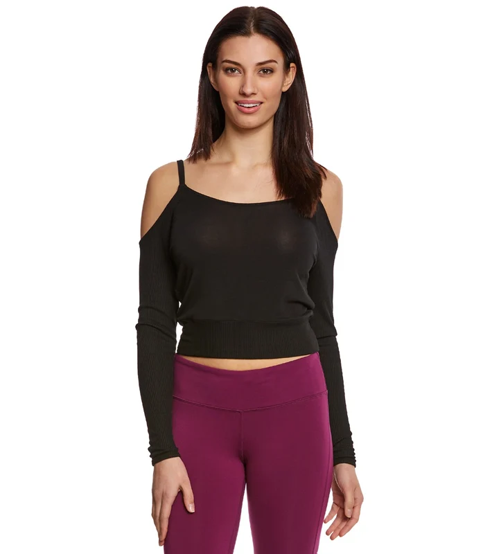 Alo Yoga Evolve Long Sleeve Yoga Crop Top Black / S