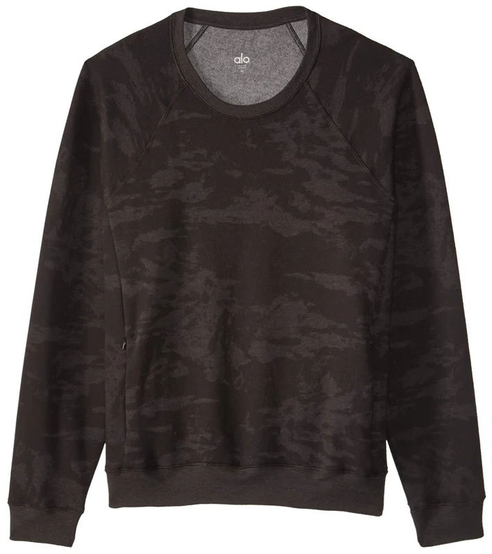 Alo Yoga Men's Relaxed Crew Neck Sweatshirt Shadow Black Print / S