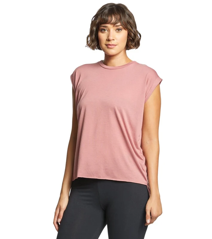 Bella + Canvas Flowy Rolled Cuff Muscle Tee Mauve / M