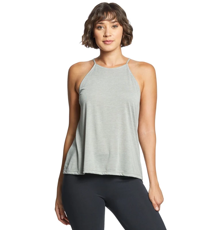 Bella + Canvas Flowy High Neck Tank Heather Stone / M