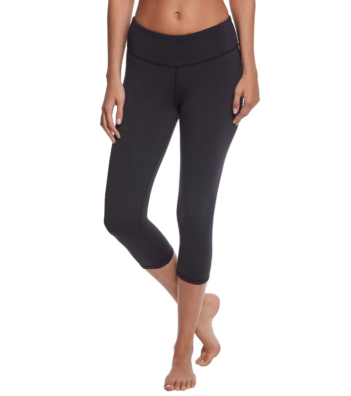 Alo Yoga Printed Airbrush Yoga Capris Black Santa Fe / M