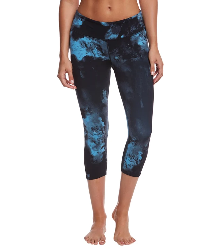 Alo Yoga Printed Airbrush Yoga Capris Saltwater Blast / XS