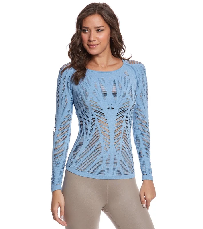 Alo Yoga Wanderer Yoga Long Sleeve Saltwater Heather / M