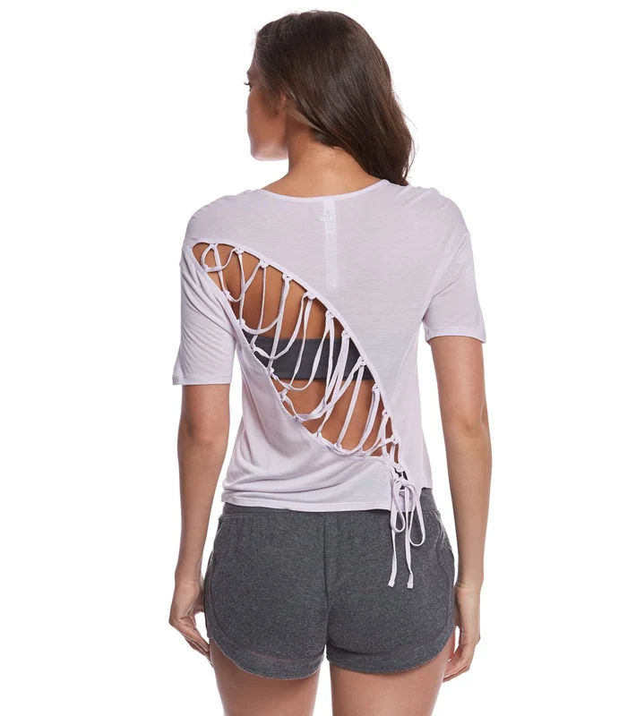 Alo Yoga Entwine Yoga Short Sleeve Top Zephyr / XS
