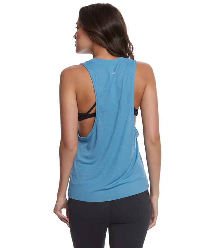 Alo Yoga Heat Wave Muscle Tee Saltwater / S