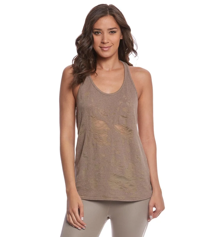 Alo Yoga Pure Yoga Tank Top Gravel Distressed / S