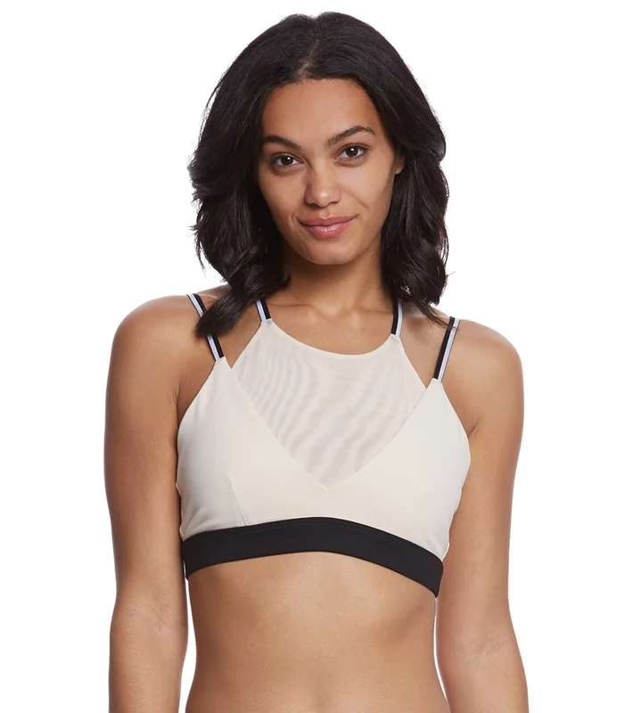Alo Yoga Field Yoga Crop Top Rich Sand/Black / L