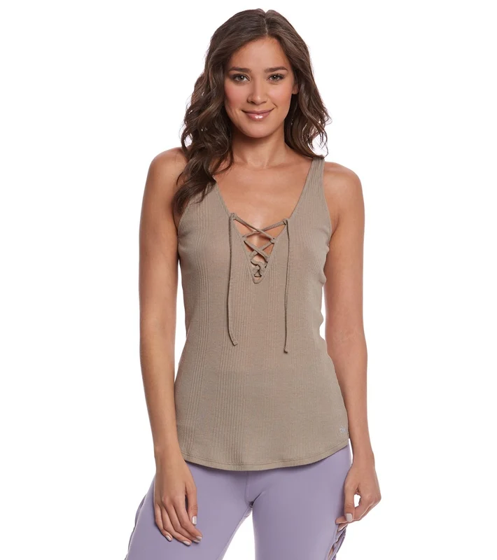 Alo Yoga Interlace Yoga Tank Top Gravel / L