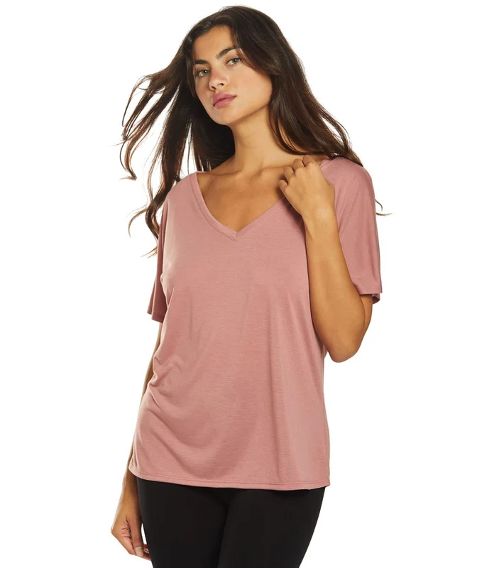 Bella + Canvas Slouchy V-Neck Tee Mauve / M