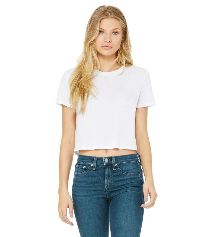 Bella + Canvas Flowy Cropped Tee White / L