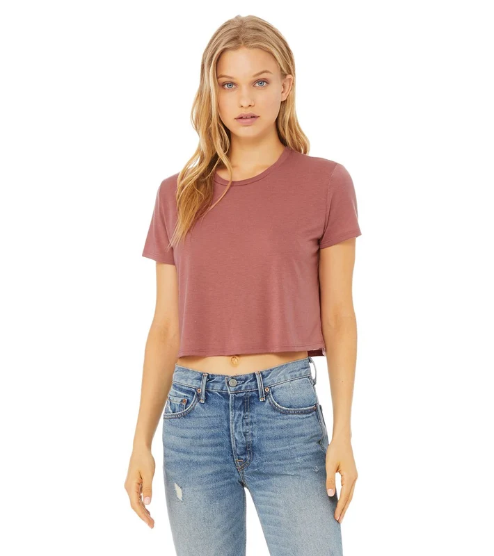 Bella + Canvas Flowy Cropped Tee Mauve / M