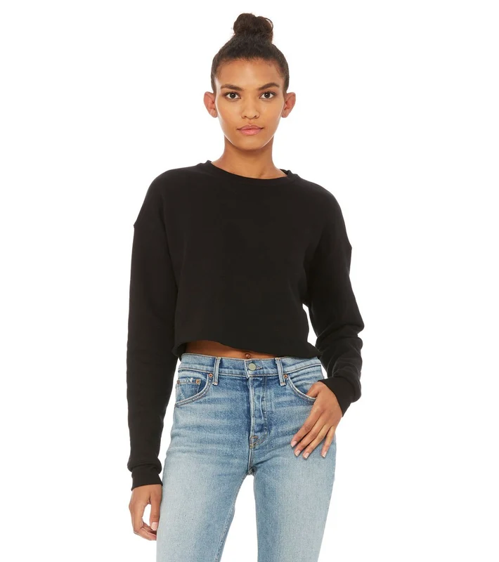 Bella + Canvas Cropped Crew Fleece Pullover Black / XL