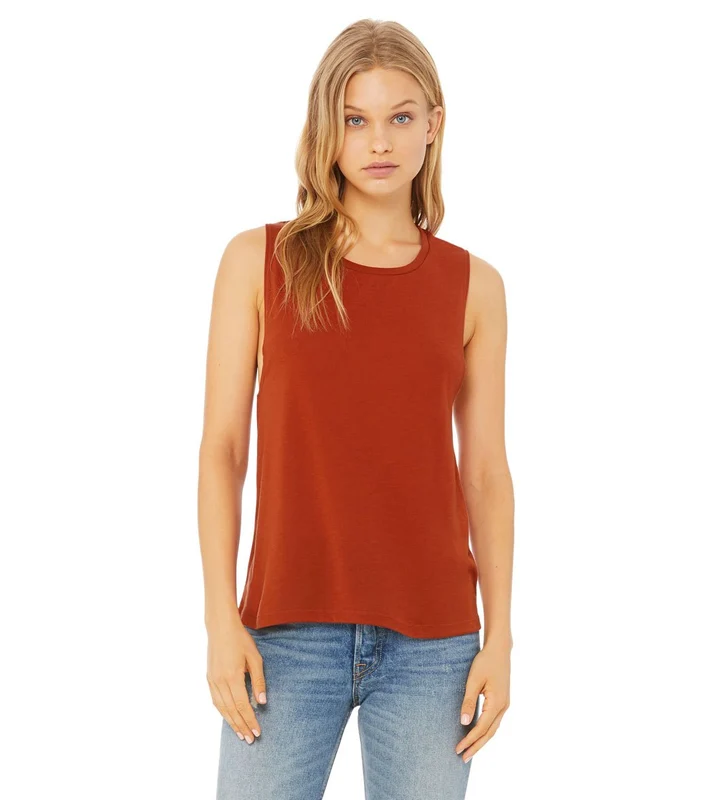 Bella + Canvas Flowy Scoop Workout Muscle Tee Brick / M