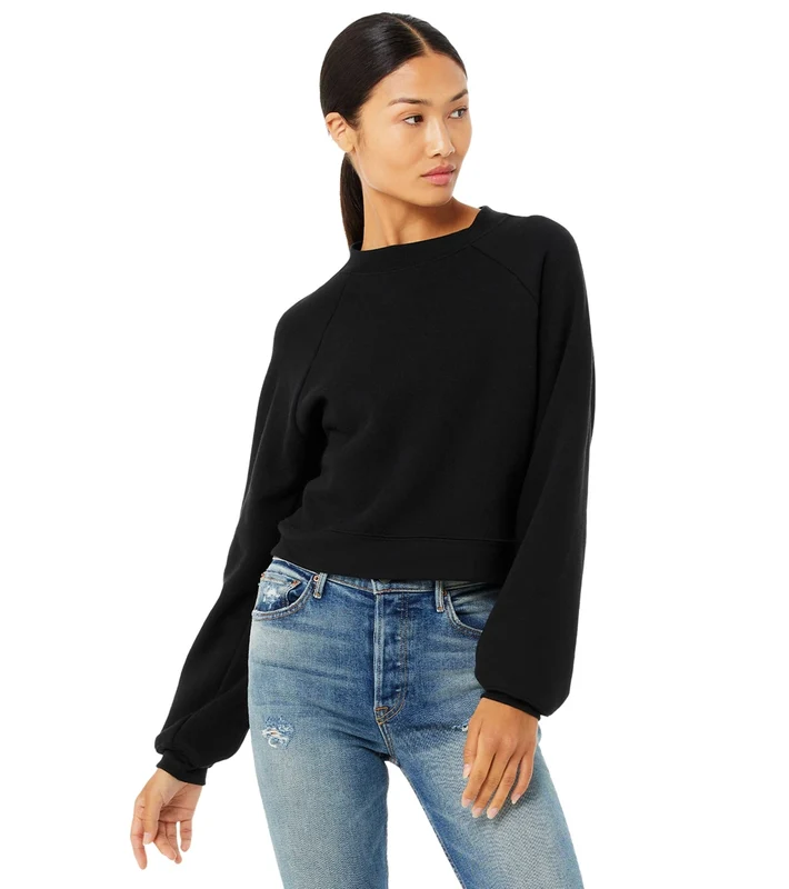 Bella + Canvas Raglan Sweatshirt Black / M