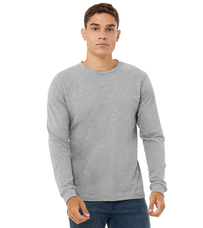 Bella + Canvas Sueded Airlume Long Sleeve Tee Athletic Heather / M