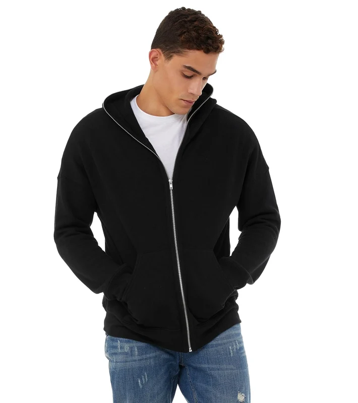Bella + Canvas Total Zip Hoodie Black / L