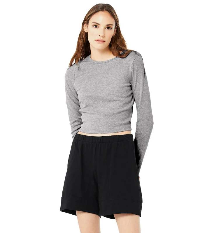Bella + Canvas Long Sleeve Micro Rib Tee Athletic Heather / M