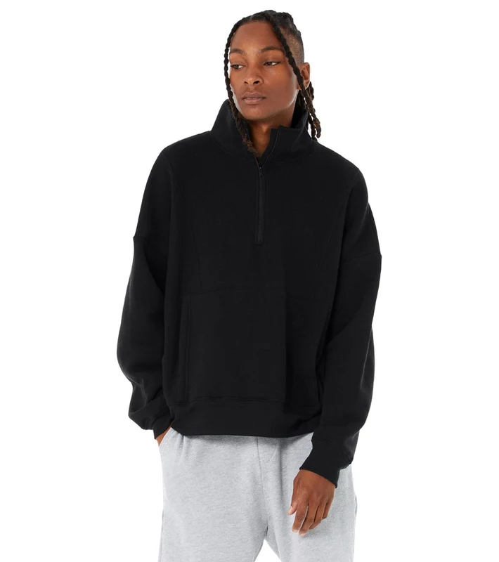Bella + Canvas 1/2 Zip Sweatshirt Black / M