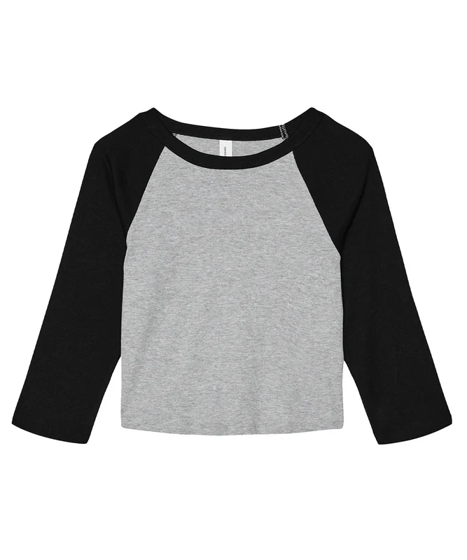 Bella Canvas Women's Micro Rib 3/4 Raglan Baby T-Shirt Athletic HeatherBlack / XL
