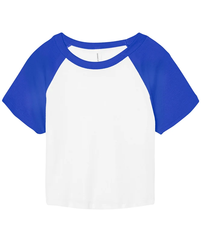 Bella Canvas Women's Micro Rib Raglan Baby T-Shirt WhiteTrue Royal / M