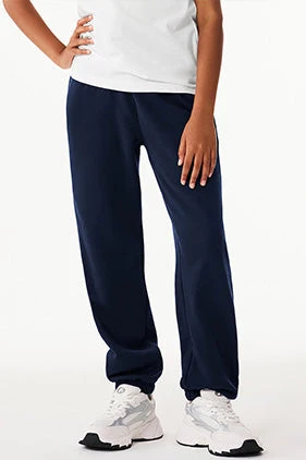 BELLA + CANVAS 3738Y Youth Sponge Fleece Sweatpants - Navy Blue-Navy / Youth L