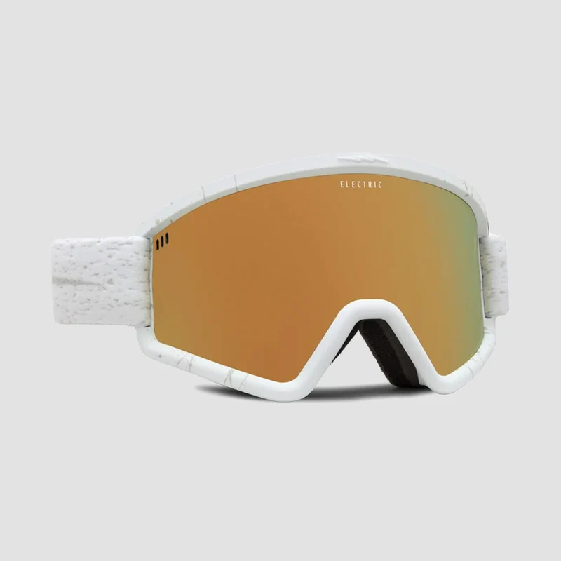 Electric Hex Snow Goggles Matte Speckled White/Gold Chrome With Bonus Lense Matte Speckled White/Gold Chrome