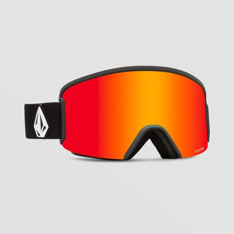 Volcom Garden Snow Goggles Matte Black/Red Chrome + Bonus Lens Yellow Matte Black/Red Chrome