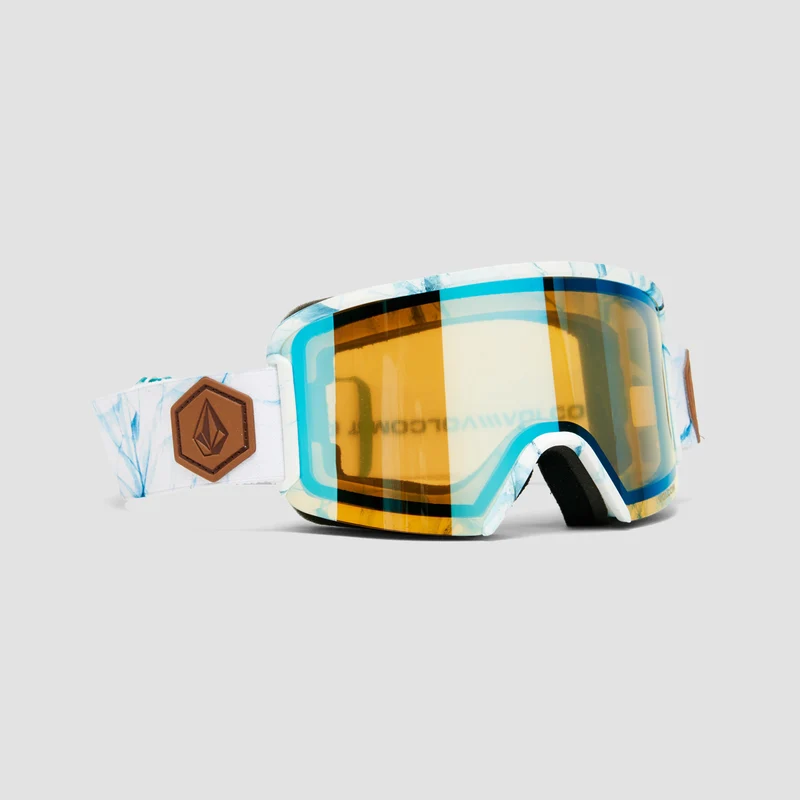 Volcom Garden Snow Goggles White Ice/Ice Chrome + Bonus Lens Dark Grey White Ice/Ice Chrome