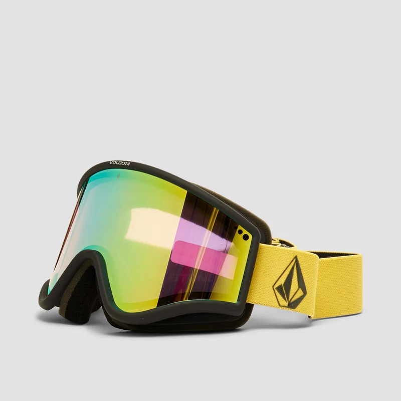Volcom Yae Snow Goggles Dark Yellow/Black/Gold Chrome + Bonus Lens Dark Grey Dark Yellow/Black/Gold Chrome