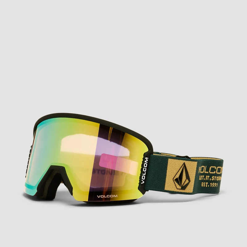 Volcom Garden 2 Snow Goggles Scrab/Sand/Gold Chrome + Bonus Lens Dark Grey Scrab/Sand/Gold Chrome