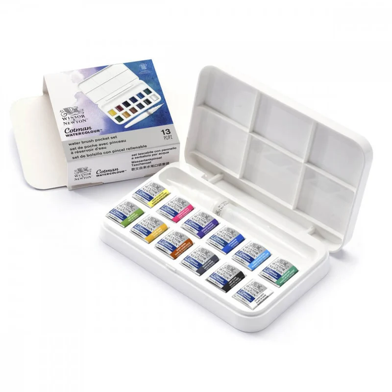 Estojo Tinta Aquarela em Pastilha Winsor & Newton Cotman Brush Pen Set