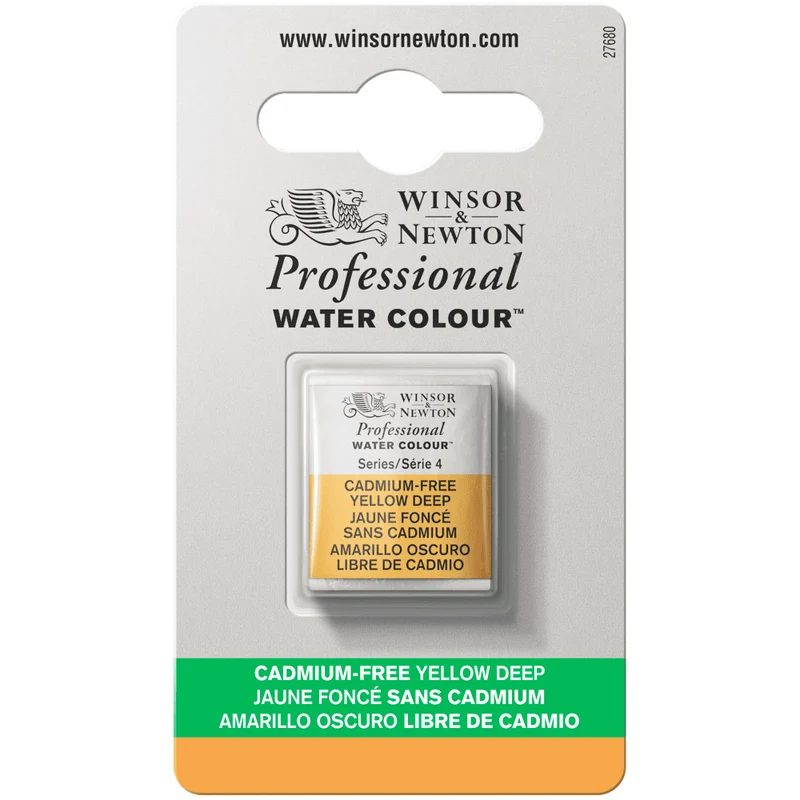 Tinta Aquarela Profissional Winsor & Newton Pastilha S4 S4 891 Cadmium Free Yellow Deep