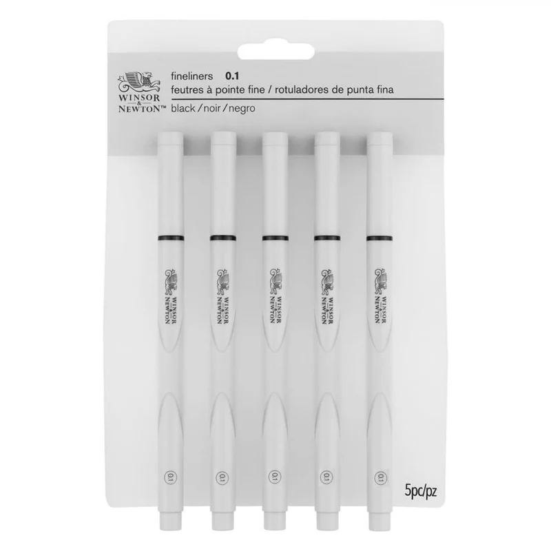 Caneta Nanquim Winsor & Newton 0.1mm Preto 5 unidades
