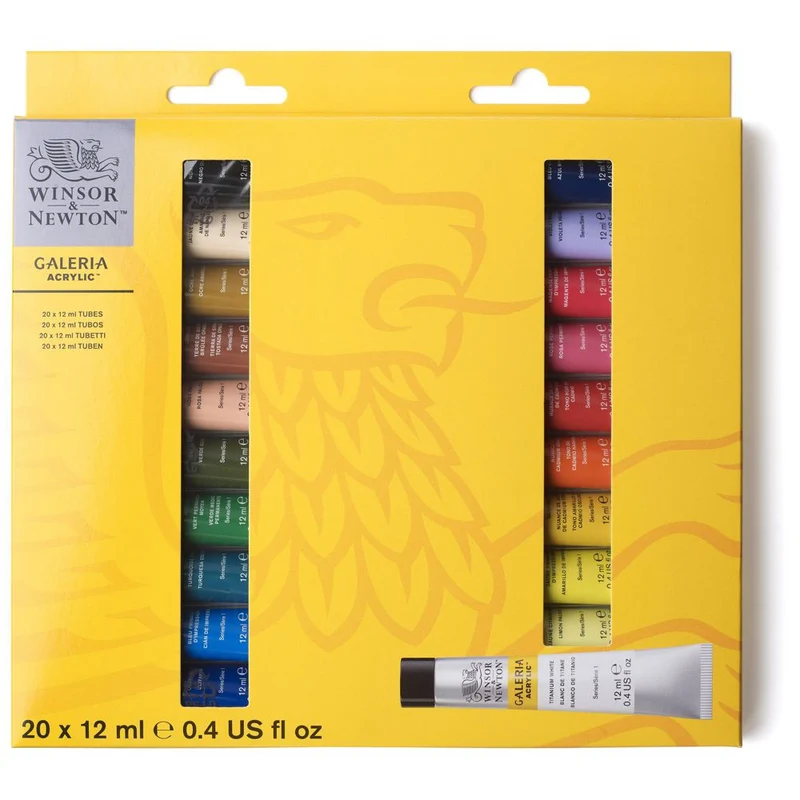 Estojo Tinta Acrílica Winsor & Newton Galeria 12ml 20 Cores