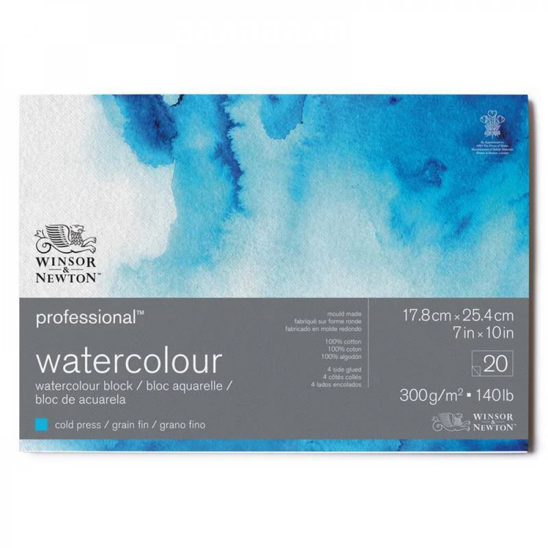 Bloco de Papel Para Aquarela Winsor & Newton Professional 300g 17,8x25,4cm 20 Folhas