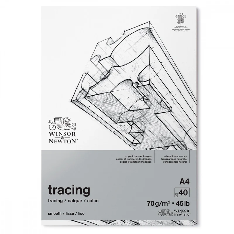 Bloco Papel Vegetal Winsor & Newton 70g A4 40 Folhas