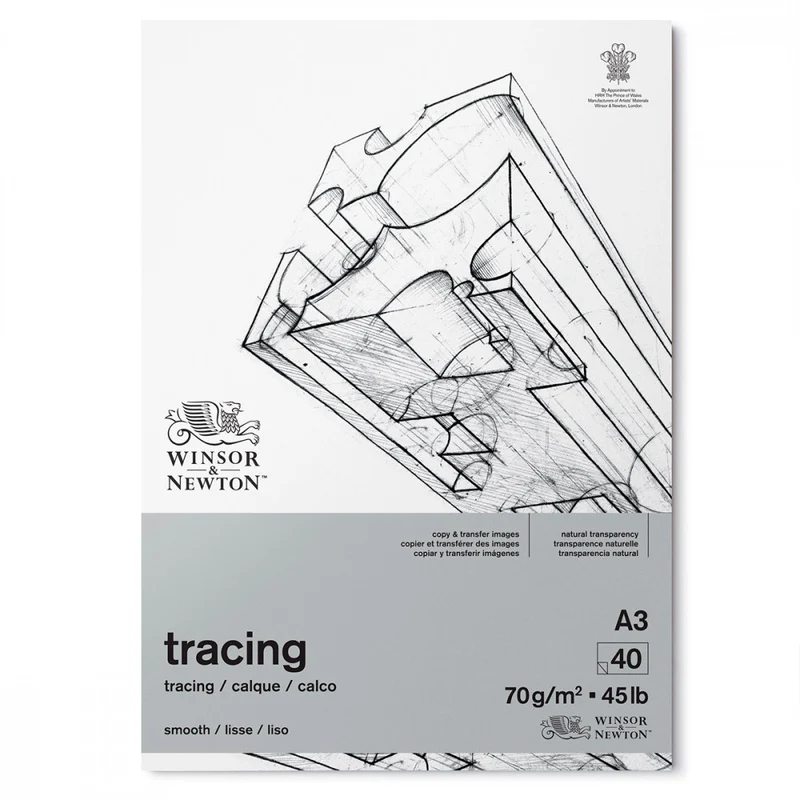 Bloco Papel Vegetal Winsor & Newton 70g A3 40 Folhas
