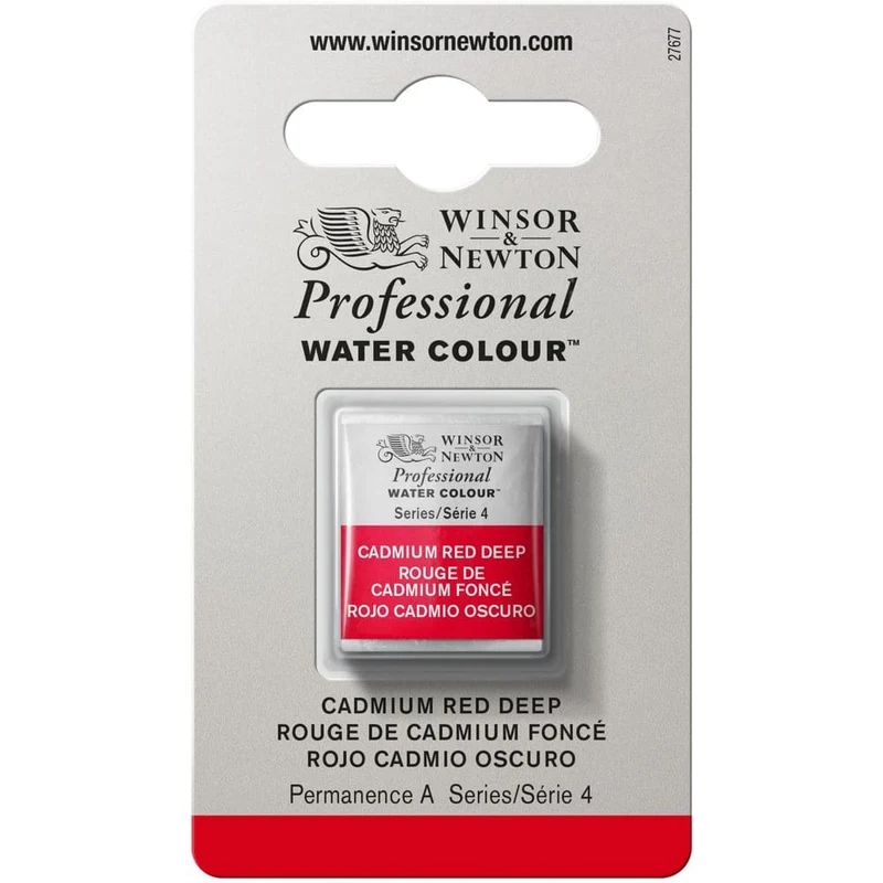 Tinta Aquarela Profissional Winsor & Newton Pastilha S4 S4 097 Cadmium Red Deep