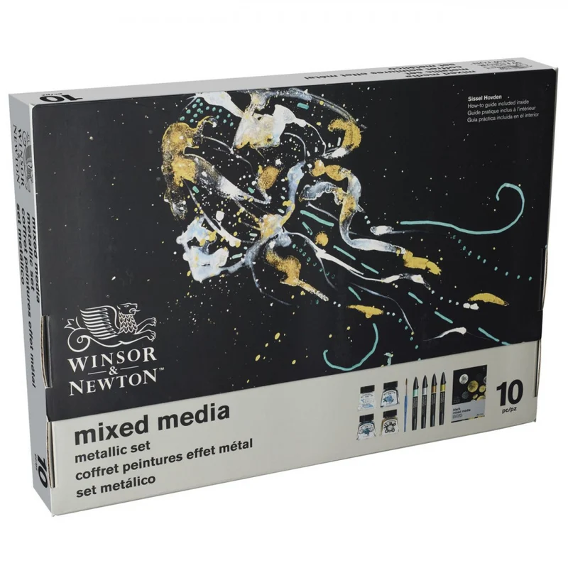 Estojo Desenho Metallic Mixed Media Winsor & Newton 10 Peças