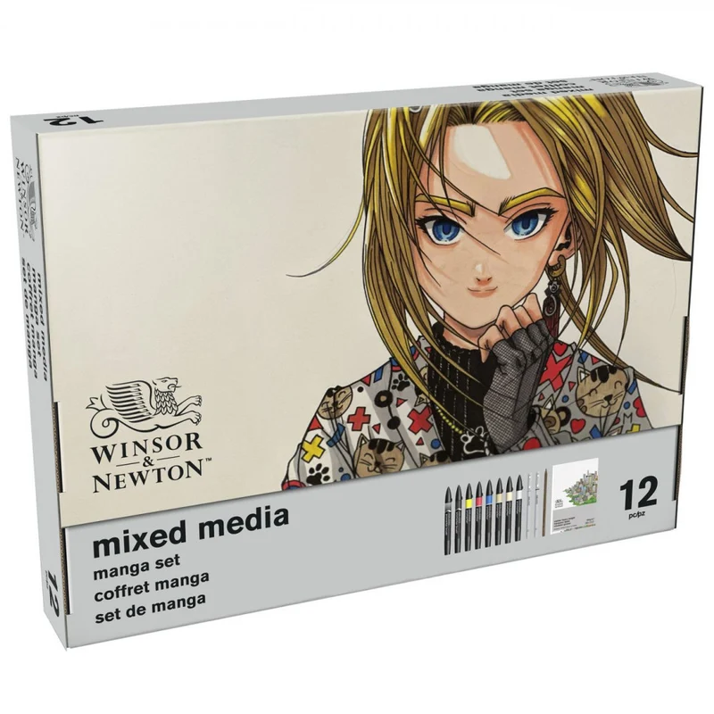 Estojo Desenho Gráfico e Mangá Mixed Media Winsor & Newton 12 Peças