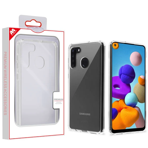 MyBat Sturdy Gummy Cover for Samsung Galaxy A21 - Highly Transparent Clear / Transparent Clear Clear / Galaxy A21