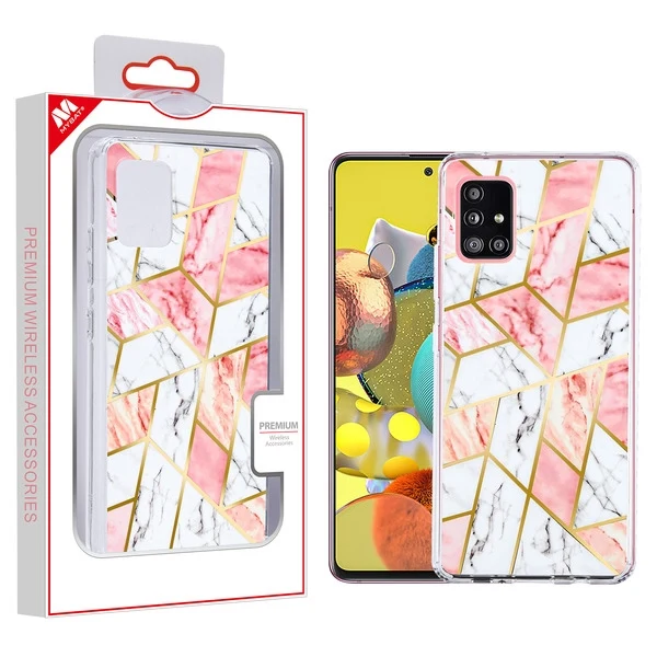 MyBat Fusion Protector Cover for Samsung Galaxy A51 5G - Electroplated Pink Marbling Galaxy A51 5G