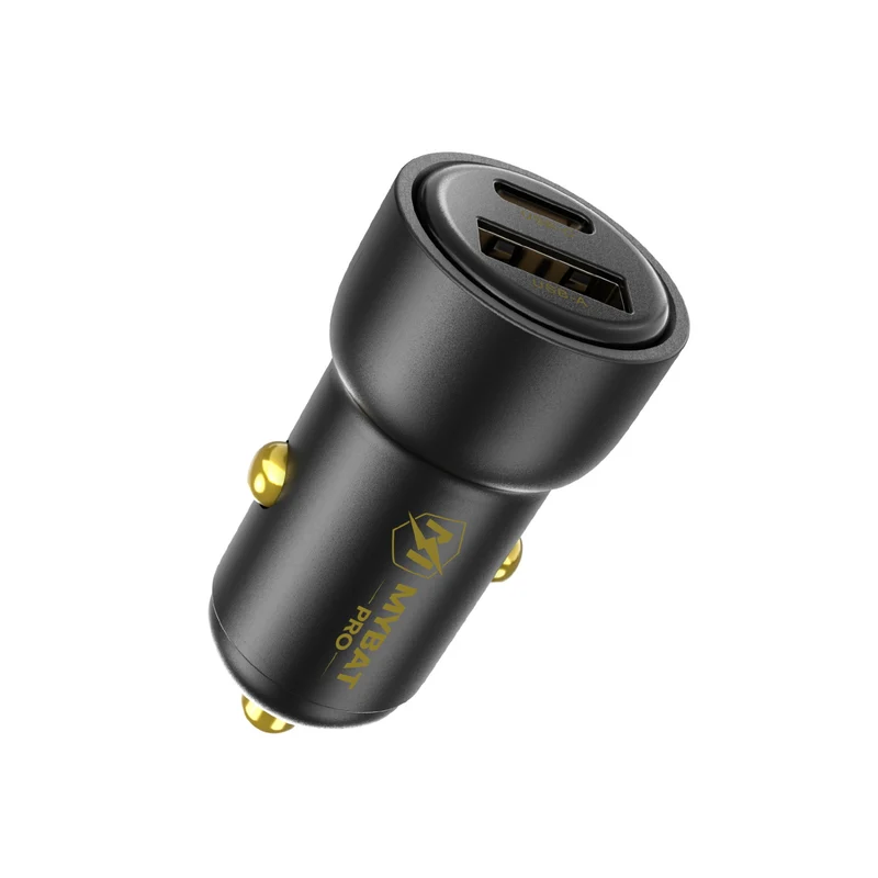 MyBat Pro 30W Dual-Port Car Charger - Black Universal / Black
